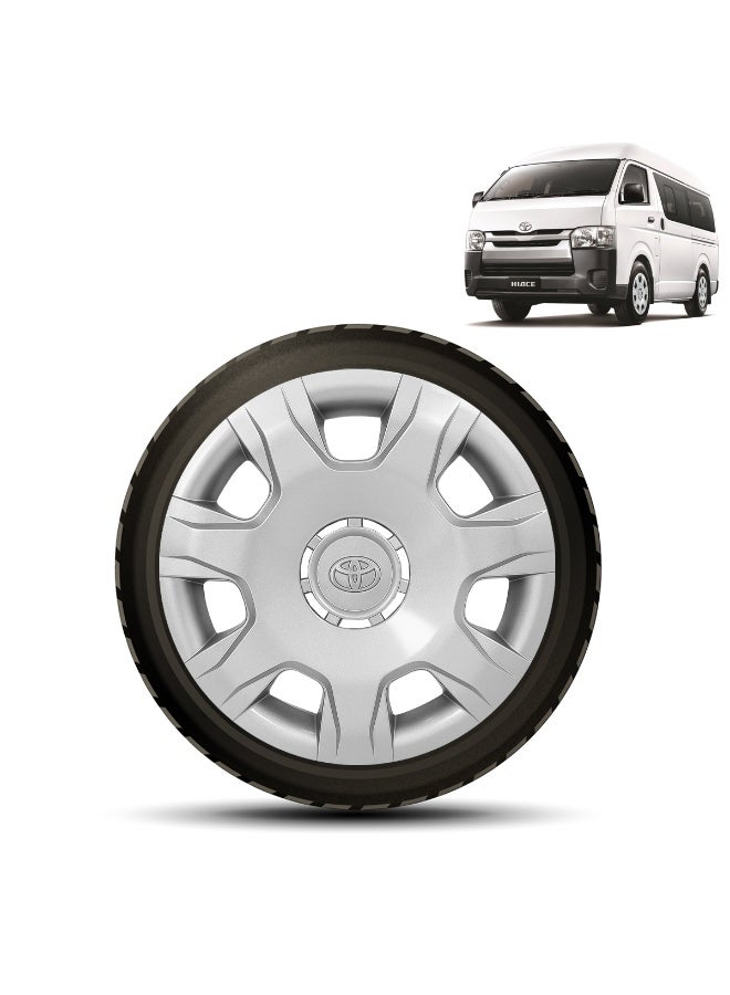 TOYOTA 15 Inch 2K-TH-1520 Silver Wheel Cover Hubcap Set for Toyota Hiace 2015–2020, Durable ABS Fiber Material with Secure Retention Ring, Crack & Fade Resistant | Easy Installation Replacement Rim Cap - Image 3