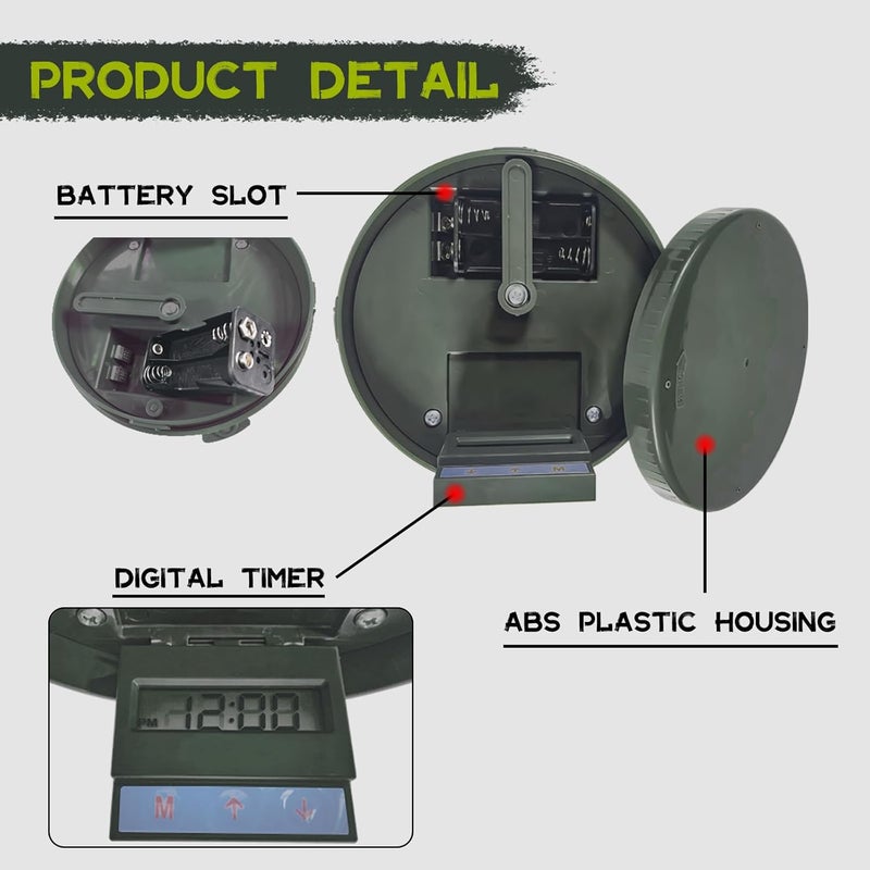 Highwild Deer Feeder Kit - Digital Timer - Metal Spin Plate - Easy Setup - All-in-ONE - Image 3