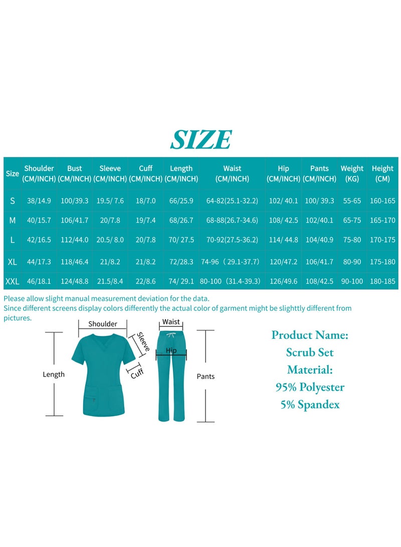 Loquat Womens Medical Scrubs Set Medical Uniform Set Apple Green - Image 2