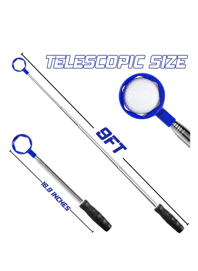 Captaintech Telescopic Golf Ball Retriever, 6ft/9ft Stainless Steel Tool for Water Recovery, Extendable Golf Accessory, Durable Head, Perfect Gift for Golfers, Blue Color  - Image 3