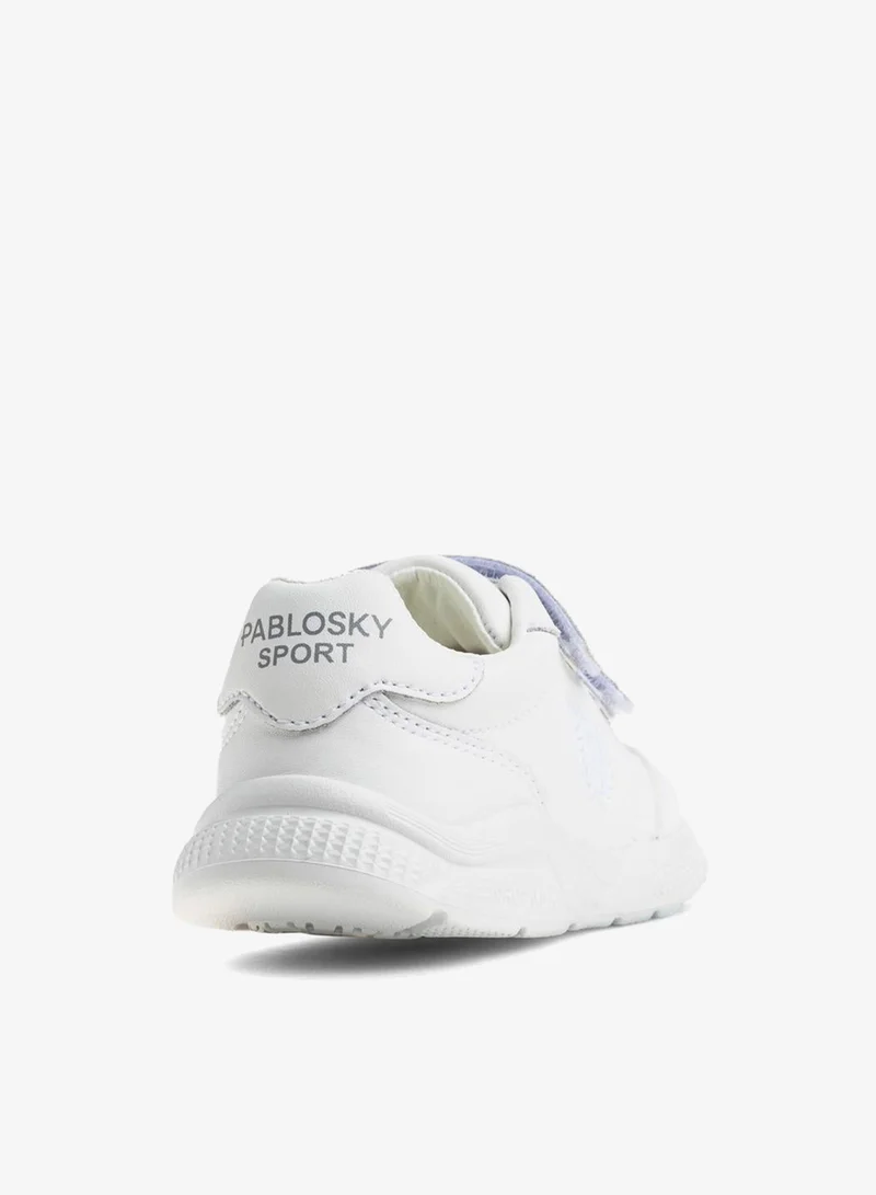 Pablosky Girls Leather Hook & Loop Ankle Sneakers