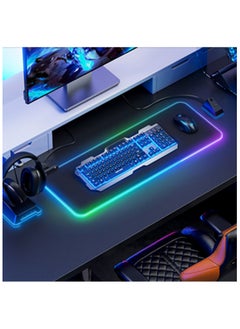 NNEWVANTE RGB Gaming Mouse Pad, LED and Large Mouse Pad, 14 Light Modes Oversized Mouse Pad Non-Slip Rubber Base Computer Keyboard Pad for Gaming, Laptop, Desktop  - Image 3