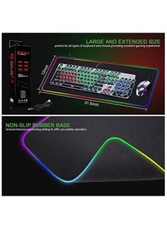NNEWVANTE RGB Gaming Mouse Pad, LED and Large Mouse Pad, 14 Light Modes Oversized Mouse Pad Non-Slip Rubber Base Computer Keyboard Pad for Gaming, Laptop, Desktop  - Image 5