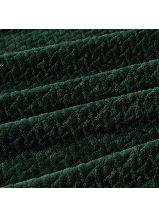 cOOva Cozy Soft Seamless Big Blanket Oversized 120x120 Inches,350GSM Luxury Jacquard Extra Large Family Blanket,Lightweight Plush Warm for Bedding and Traveling Camping Gift,Forest Green - Image 5