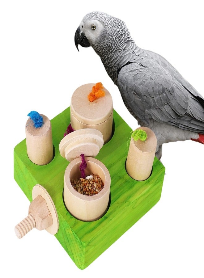 YOOSO WING Birdie Puzzle Feeder - Interactive Foraging Toy for Parrots, Parakeets, Cockatiels, Conures | Mental Enrichment & Stimulation Game to Prevent Boredom (Green) - Image 1