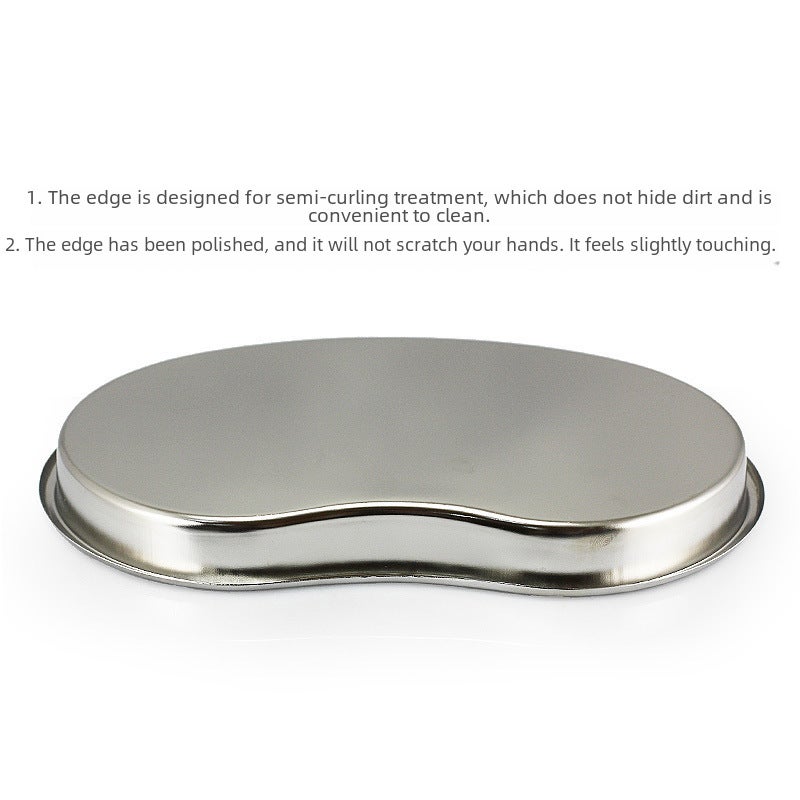 304 Stainless Steel Waist Tray Waist Tray Curved Tray Dental Tray Kidney-shaped Tray Instrument Tray Pus Tray Surgical Tray Sterilization Tray(Medium bent plate [304 stainless steel]]) - Image 5