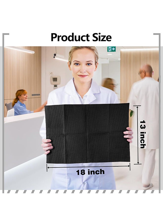 Depend Disposable Nail Art Table Towels 20Pcs, Disposable Dental Bibs Sheets Cloths, Waterproof Table Covers Clean Pad, 13" x 18" Dental Bibs, Dental Napkins For Pets Tray Covers, Black  - Image 2