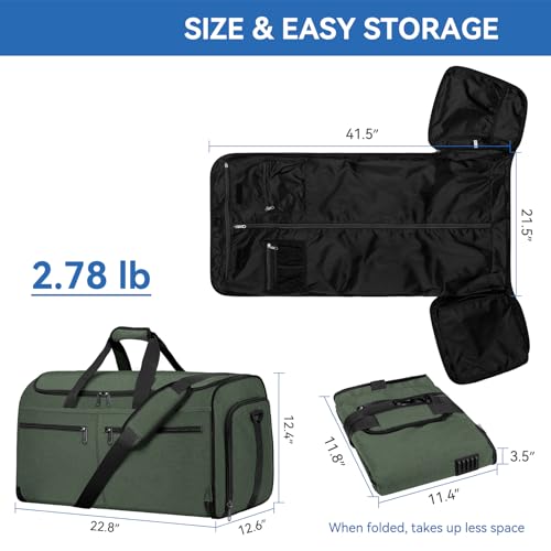 Bukere Garment Bags for Travel, Large Convertible Garment Duffel Bag for Men Women, Shoe Compartment, 2 in 1 Hanging Dress Suitcase Suit Travel Bags - Image 2