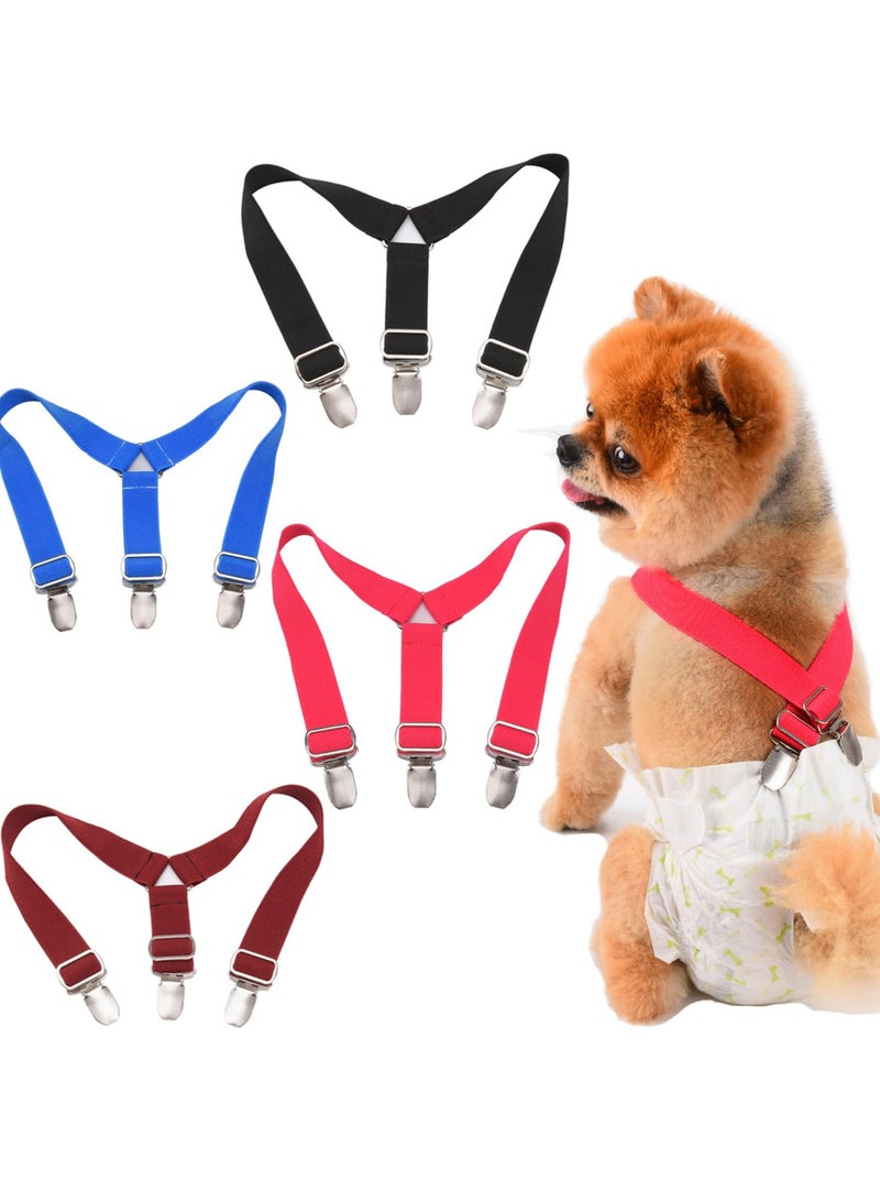 CMGTYYD CMGTYYD 4 Pcs Dog Diaper Suspenders | Cat Suspenders | Female Male Dog Skirt Dress & Diaper Keeper | for Small Medium and Large Dogs (Black, Red, Pink, Blue, S) - Image 1