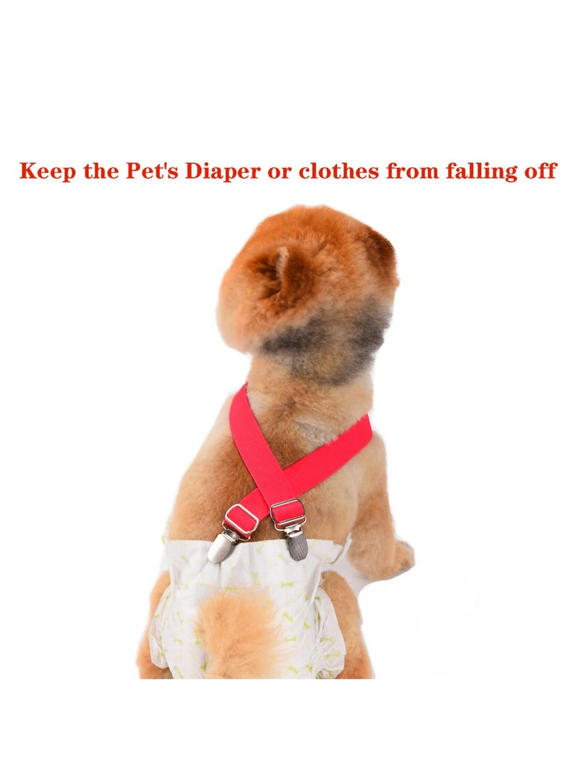 CMGTYYD CMGTYYD 4 Pcs Dog Diaper Suspenders | Cat Suspenders | Female Male Dog Skirt Dress & Diaper Keeper | for Small Medium and Large Dogs (Black, Red, Pink, Blue, S) - Image 2