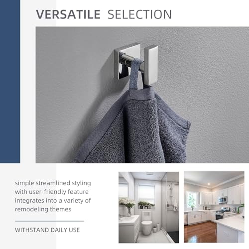 Angle Simple Towel Hook for Bathroom, SUS 304 Stainless Steel Robe Coat Hook, Hand Towel Holder Wall Mounted, Polished Chrome - Image 3