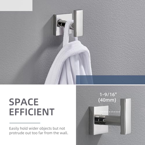 Angle Simple Towel Hook for Bathroom, SUS 304 Stainless Steel Robe Coat Hook, Hand Towel Holder Wall Mounted, Polished Chrome - Image 4