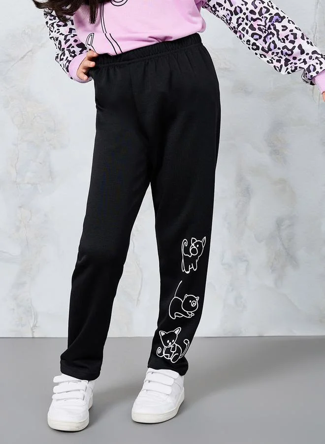 Styli Leopard Print Sweatshirt & Leggings Set