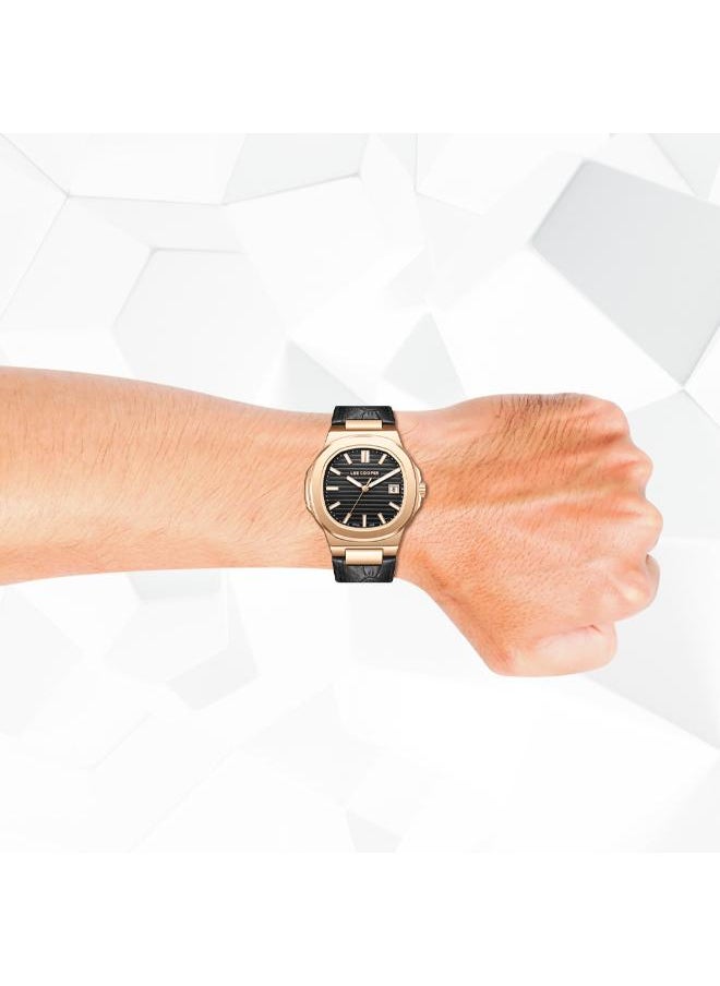 Lee Cooper Men's Analog Display Watch With Black Leather Strap - LC08108.451  - Image 4