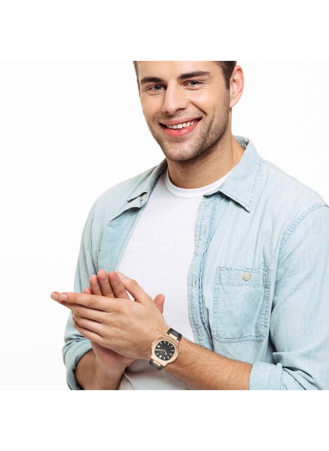 Lee Cooper Men's Analog Display Watch With Black Leather Strap - LC08108.451  - Image 3