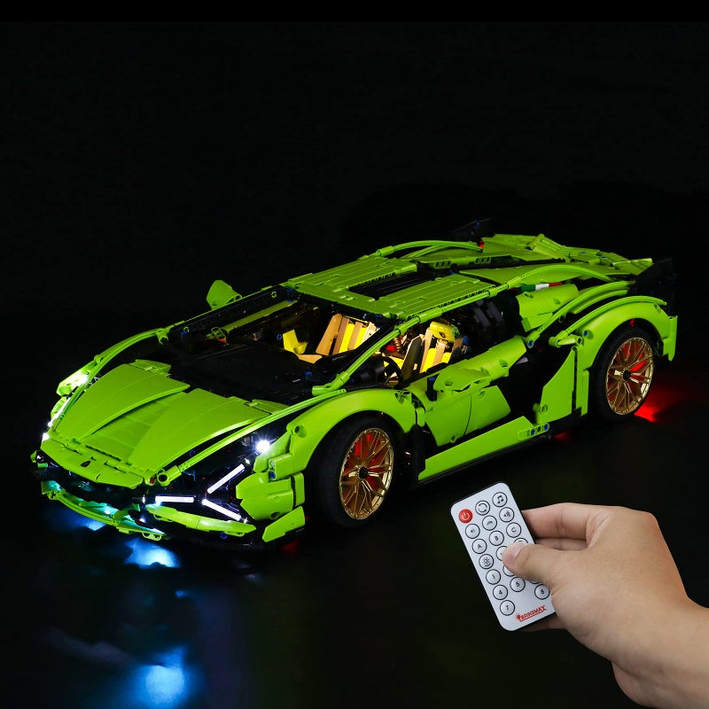 BRIKSMAX مجموعة إضاءة LED من BRIKSMAX لسيارة لامبورغيني سيان FKP 37 - متوافقة مع نموذج كتل البناء LEGO 42115 - لا تتضمن مجموعة LEGO (نسخة محدثة) - Image 1