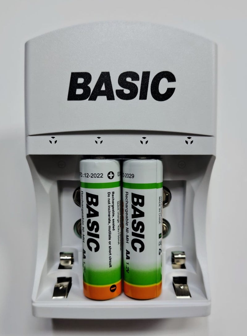 BASIC BASIC C804-U2 Ni-MH/Ni-Cd AA/AAA Battery Charger with Rechargeable Batteries  - Image 2