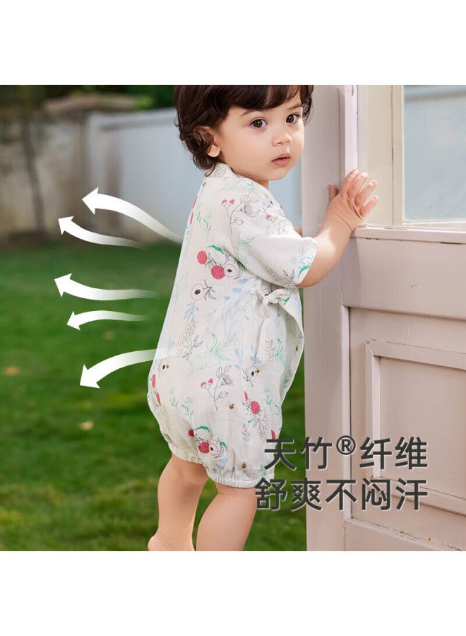 Yeehoo Baby Clothes Summer Bamboo Fiber Breathable Short Sleeve Romper For Boys And Girls - Image 3