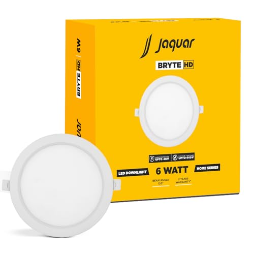 Jaquar 6W Bryte Slim Downlight Warm White with Aluminum Housing Built-in Driver | High Lumens | Slim Design | 2-Year Warranty | Easy and Quick Installation | Pack of 1 - Image 1