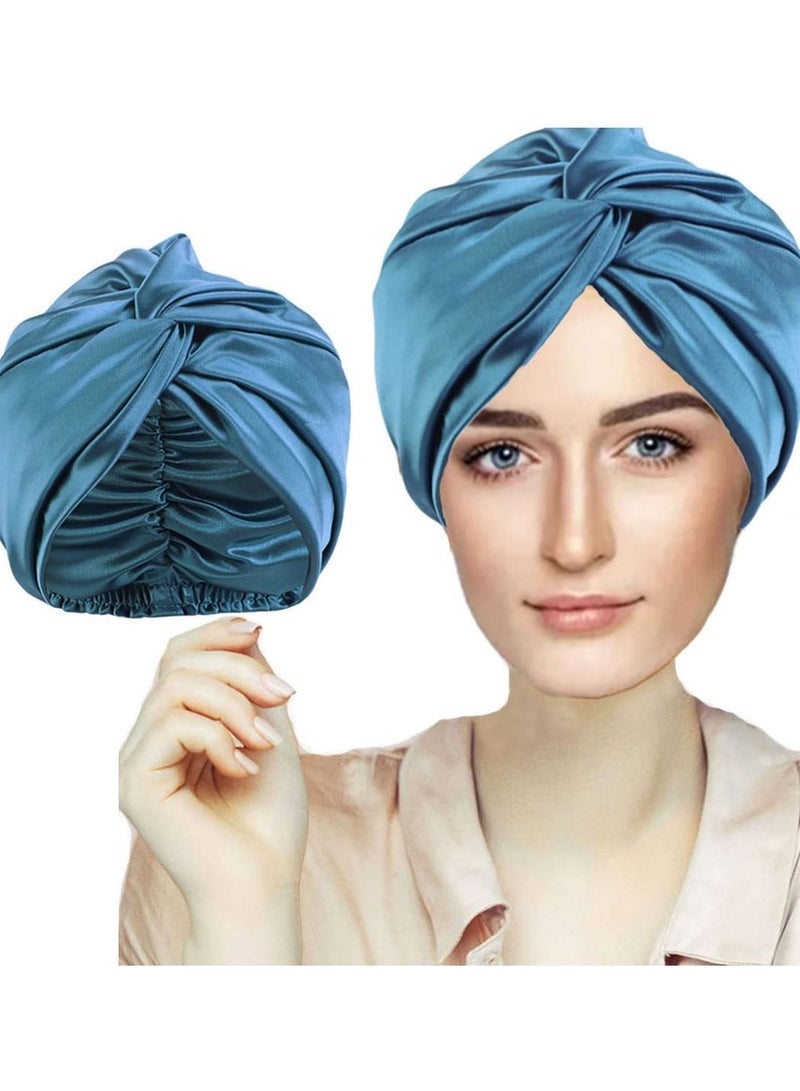 NIBEMINENT Satin Bonnet Sleep Cap Mulberry Silk for Women Hair Care Natural Night with Elastic Stay On Head - Image 1