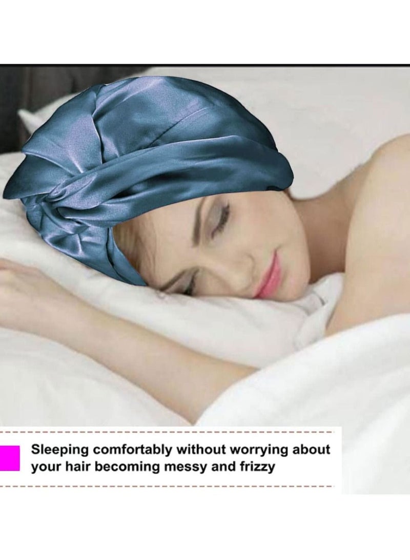 NIBEMINENT Satin Bonnet Sleep Cap Mulberry Silk for Women Hair Care Natural Night with Elastic Stay On Head - Image 2