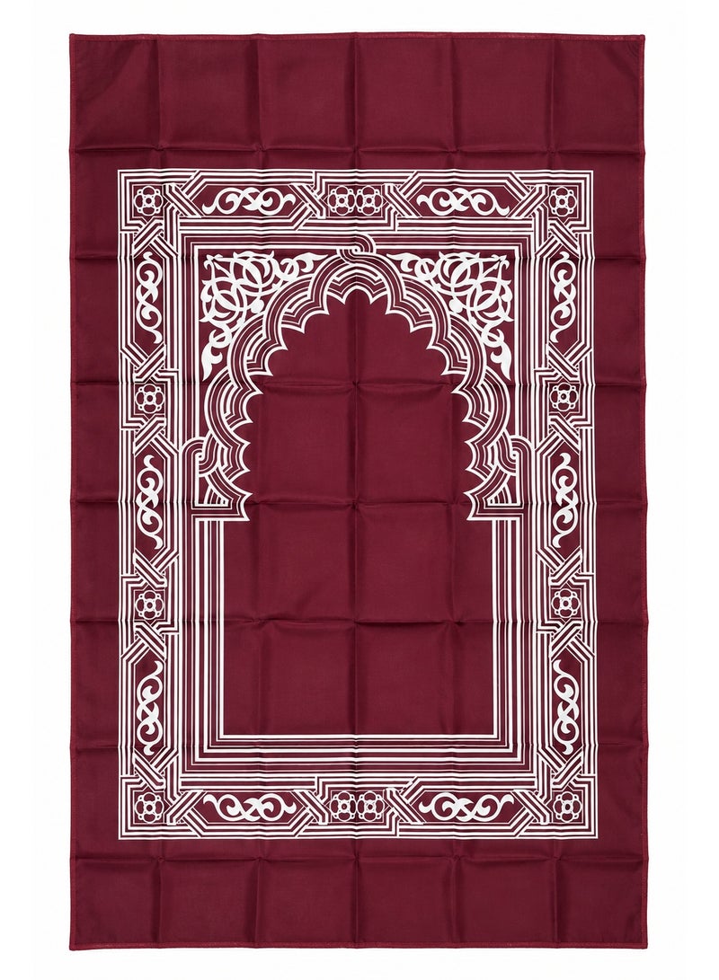 سجادة صلاة محفظة حمراء مع بوصلة - Image 4