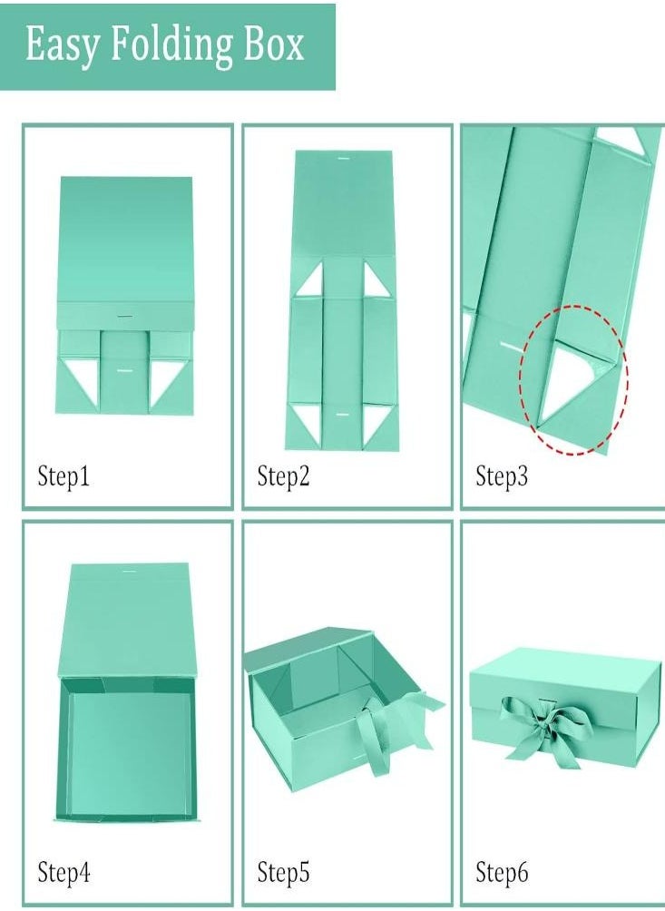 Oasisgalore 26X19X8 cm Green Gift Box with Lid for Presents  - Image 5