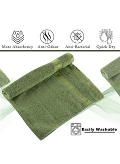 Kuber Industries Kuber Industries Pack of 2 Cotton Hand/Face Towels For Men & Women | Easily Washable | Workout Gym Napkins For Men | Pocket Towel - Green  - Image 5