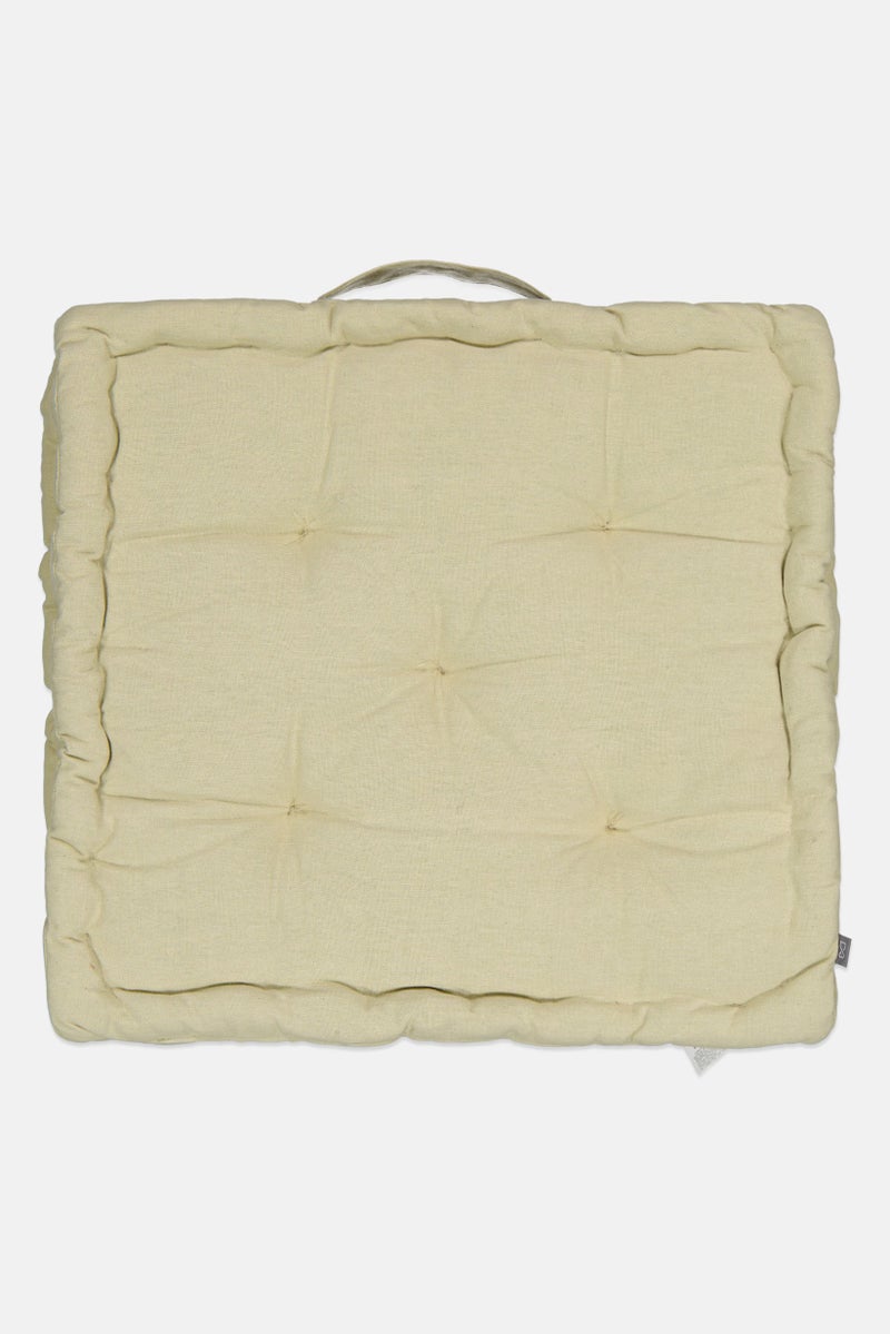 Muy Mucho Organic Cotton Cushion With Handle 40 x 40 x 8 cm, Sage Green  - Image 1