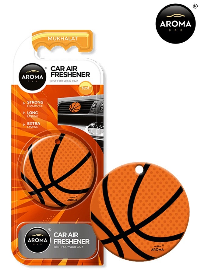 أروما معطر جو أروما للسيارات | تصميم كرة السلة | رائحة المخلط | موزع هواء بوليمري مثبت على فتحة التهوية لرائحة طبيعية قوية تدوم طويلاً وتعزز التركيز - Image 1