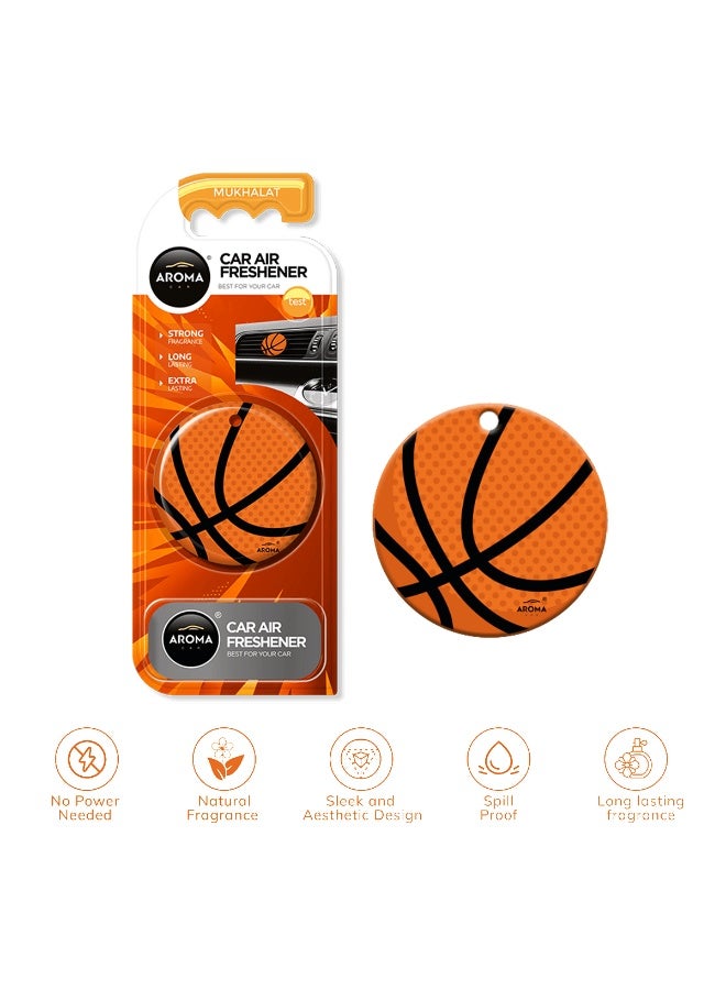 أروما معطر جو أروما للسيارات | تصميم كرة السلة | رائحة المخلط | موزع هواء بوليمري مثبت على فتحة التهوية لرائحة طبيعية قوية تدوم طويلاً وتعزز التركيز - Image 2