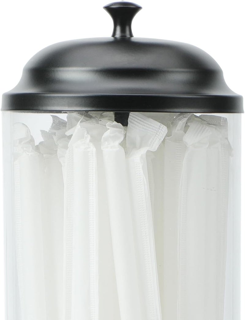 DUNTON 13.77 inch Straw Holder for Standard & Long Bended Size Drinking Straws,Straw Dispenser for Counter With Black Lid,Clear Drinking Organizer Container for Kitchen(Straws Include) - Image 4