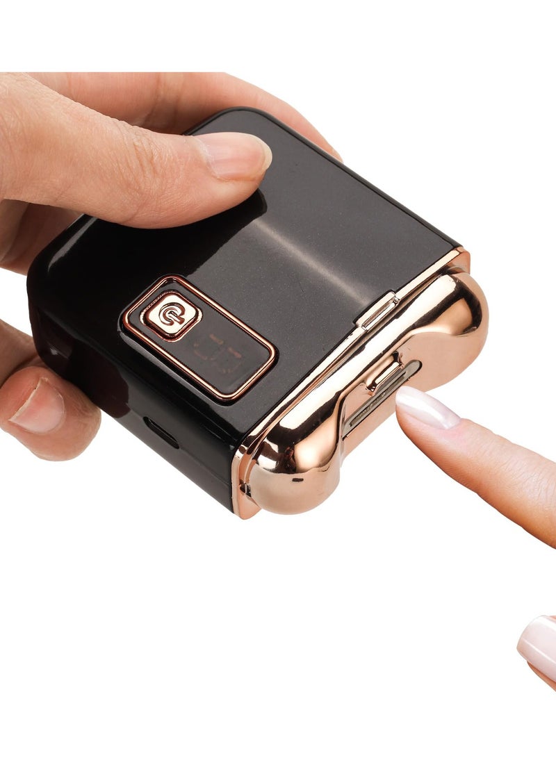 Excefore Automatic Electric Nail Clipper with LED Light and 3 Speeds, USB Rechargeable Safety Fingernail Trimmer with Nail Scraps Storage, Suitable for Newborns, Babies, Kids, Adults, and Seniors, Black - Image 1