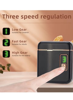 Excefore قصافة أظافر كهربائية أوتوماتيكية مع ضوء LED و 3 سرعات، قابلة لإعادة الشحن عبر USB، أداة قطع الأظافر الآمنة مع تخزين قصاصات الأظافر، مناسبة للمولودين الجدد، الأطفال، البالغين، وكبار السن، باللون الأسود  - Image 2