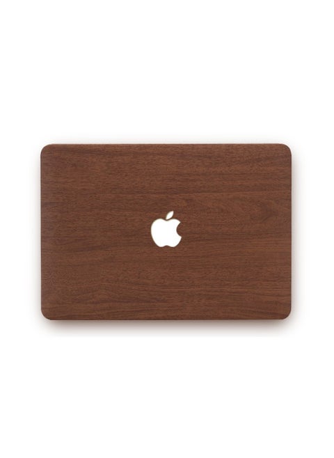 For Macbook Apple Notebook Protective Shell Frosted Leather M2 Shell Air/pro13 /14 Inch Colorful Stickers-Color:Wood Grain Brown-Applicable Model:22 Air (A2681)