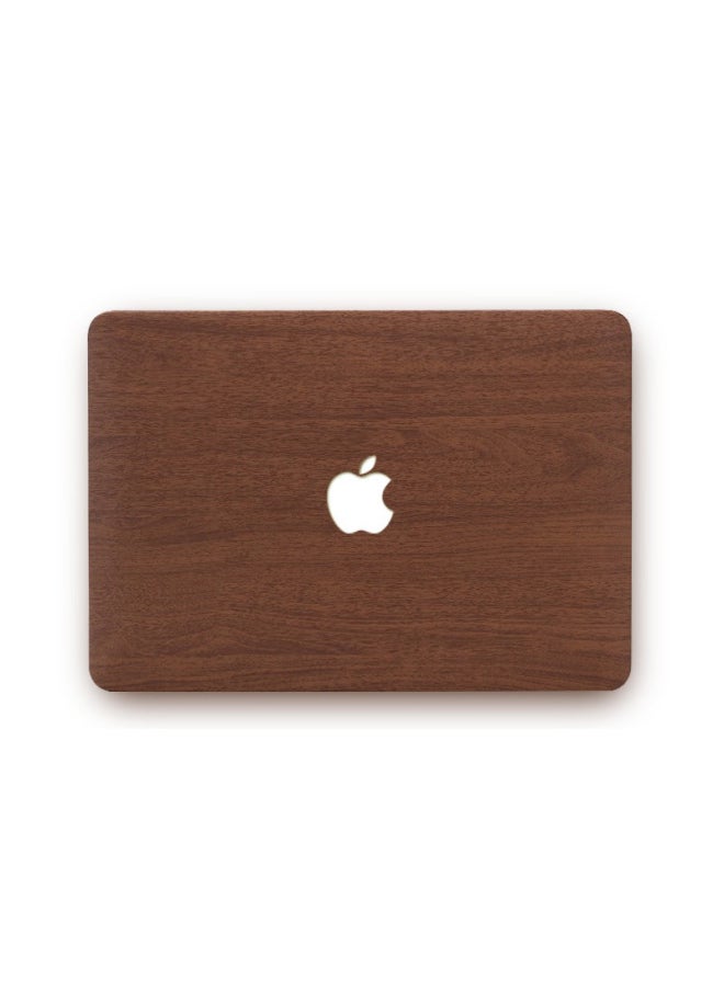 For Macbook Apple Notebook Protective Shell Frosted Leather M2 Shell Air/pro13 /14 Inch Colorful Stickers-Color:Wood Grain Brown-Applicable Model:22 Air (A2681)