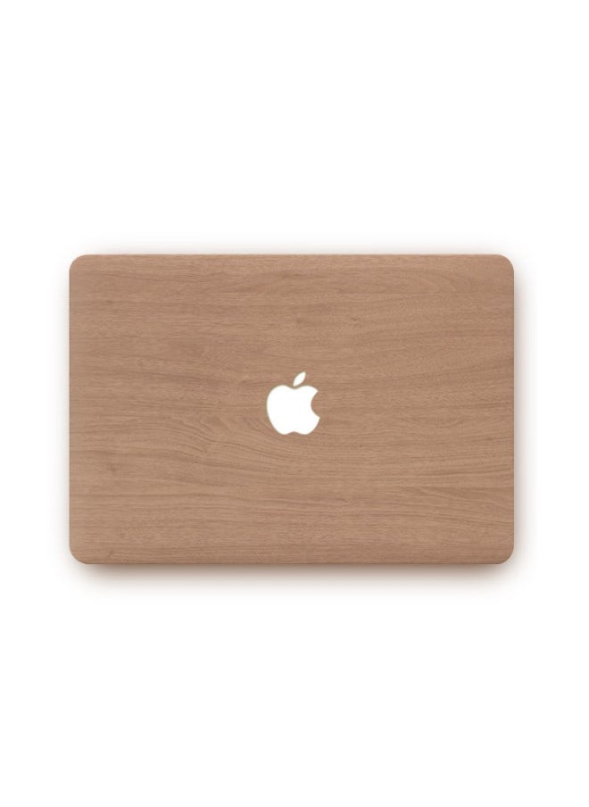 For Macbook Apple Notebook Protective Shell Frosted Leather M2 Shell Air/pro13 /14 Inch Colorful Stickers-Color:Wood Grain Brown-Applicable Model:22 Air (A2681)