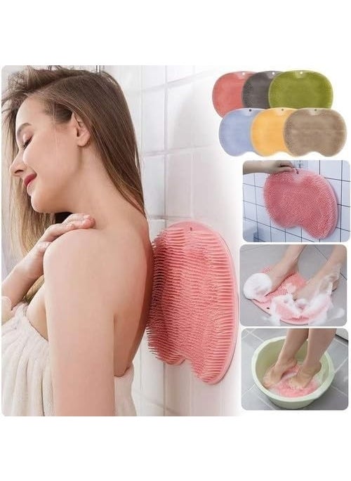 MAİN SHOP وسادة تدليك فرشاة الحمام بكوب شفط متجر Isg أداة غسل القدمين وحمام الظهر قماش الغسيل  - Image 1