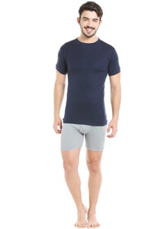 BYC MEN'S O-NECK COTTON UNDERSHIRT (PACK OF 3) - NAVY BLUE  - Image 2
