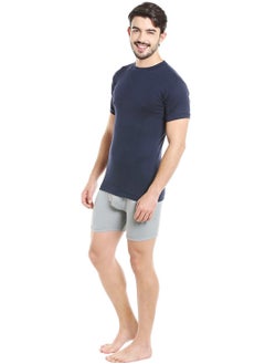 BYC MEN'S O-NECK COTTON UNDERSHIRT (PACK OF 3) - NAVY BLUE  - Image 4