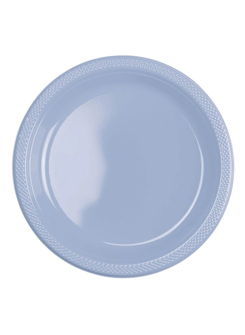 Amscan Party Special 7 Inch Dessert Food Grade Plastic Plates - Pack of 20. - SILVER 