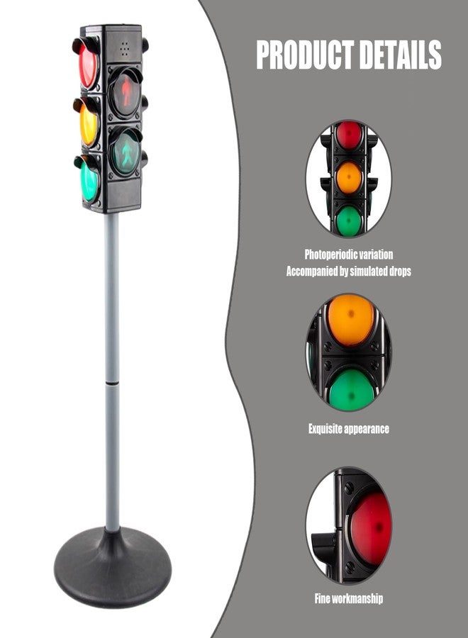 Jorzer Traffic Light Toy 27 Inch Stop Light Manual/Auto Traffic Lamp with ＆ Sound Height Adjustable Realistic Lights Educational Toys Birthday for Kids Game Toys.. - Image 3