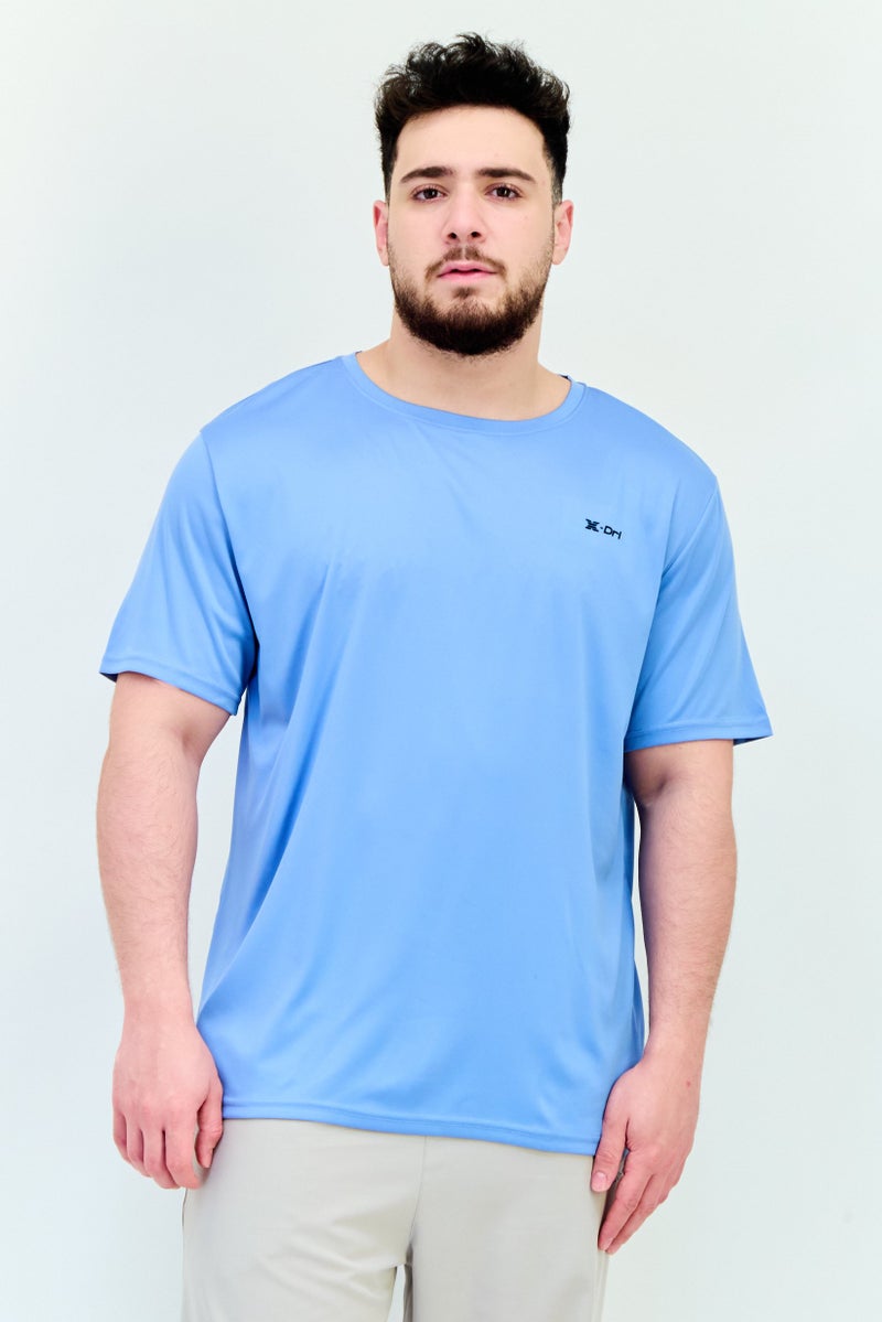 RBX Men Sportswear Fit Short Sleeve Training T Shirt, Light Blue - Image 1