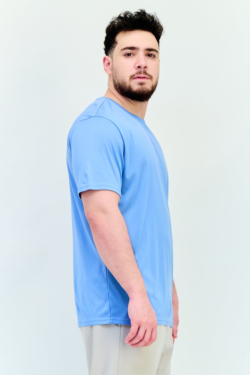 RBX Men Sportswear Fit Short Sleeve Training T Shirt, Light Blue - Image 2