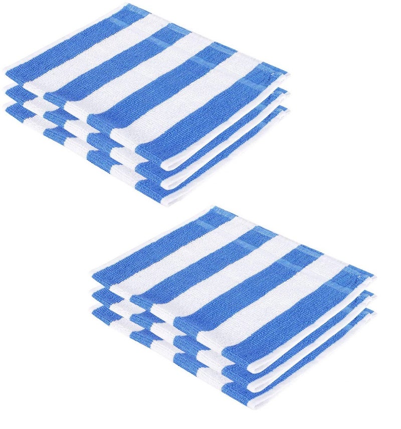 Cotton Colors Cotton Colors Cotton 300 GSM Hand Towel Set (Pack of 6, Striped)_D77  - Image 1