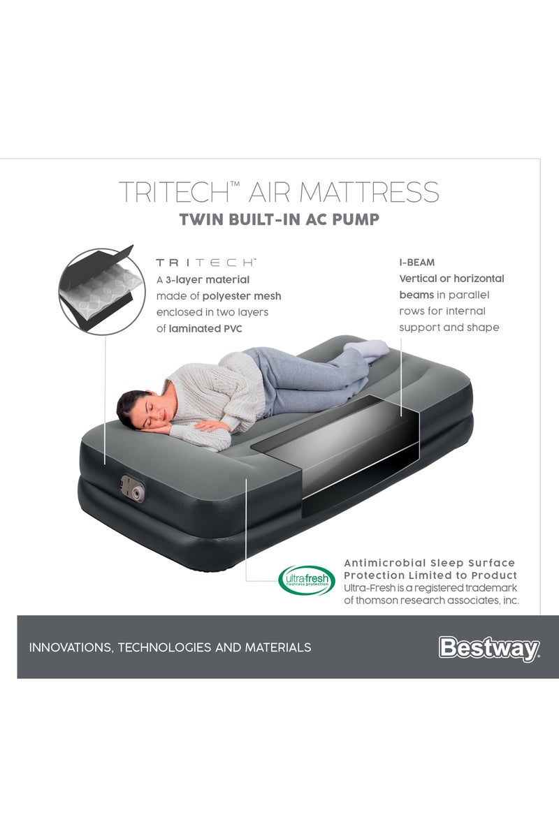 Bestway Bestway Airbed Twin Size Built-In AC Pump 191x97x46cm | Air Mattress | Inflatable Mattress | Air Bed For Indoor and Outdoor Camping - Image 4