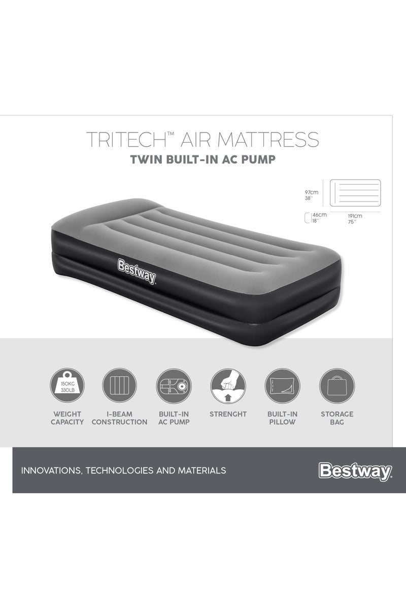 Bestway Bestway Airbed Twin Size Built-In AC Pump 191x97x46cm | Air Mattress | Inflatable Mattress | Air Bed For Indoor and Outdoor Camping - Image 5