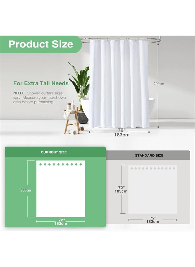 هومستر ستارة دش نسيج طويل، وافل نسيج ثقيلة واجب قماش دش ستائر للحمام، محايد وزن فندق سبا فاخرة حمام ستارة مجموعة مع خطايا بلاستيكية، أبيض - Image 5