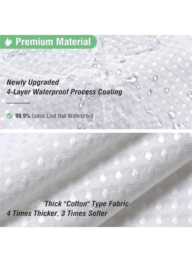 هومستر ستارة دش نسيج طويل، وافل نسيج ثقيلة واجب قماش دش ستائر للحمام، محايد وزن فندق سبا فاخرة حمام ستارة مجموعة مع خطايا بلاستيكية، أبيض - Image 2