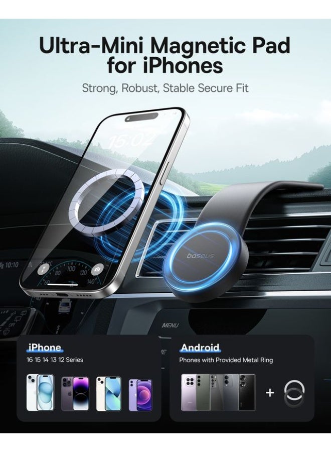 Baseus PrimeTrip C02 Air Magnetic Car Mount (Stick-on Type) – Strong Dashboard Holder with 360° Rotation, Cosmic Black - Image 5
